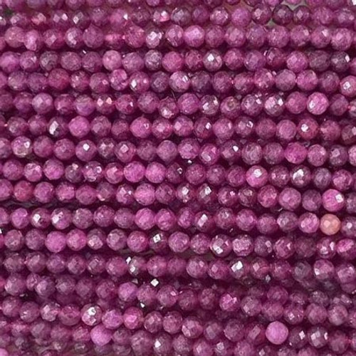 BURNED RUBY 3mm High Grade Faceted Gemstone Beads