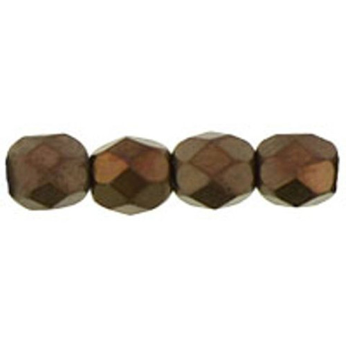 Czech Glass FIREPOLISH Beads 4mm MATTE DK BRONZE