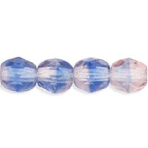 Czech Glass FIREPOLISH Beads 4mm LT PINK BLUE