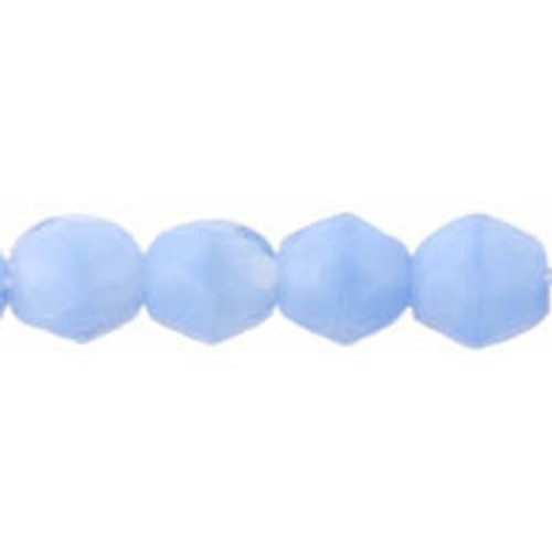 25 8mm Sky Blue Opal beads, opaque faceted round firepolished