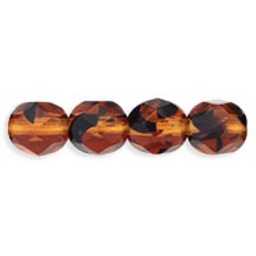 Firepolish 6mm Czech Glass Beads TORTOISE