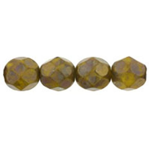FINIAL Half-Drilled 2mm Czech Glass Beads OPAQUE LUSTER PICASSO (2.5 tube)