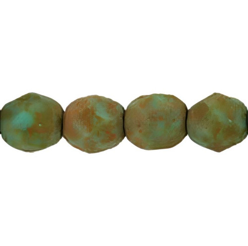 Firepolish 6mm Czech Glass Beads TURQUOISE STONE PICASSO