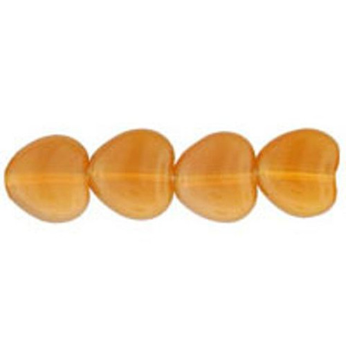 Heart Czech Glass Beads 10x10mm ROSALINE (Strand of 25)