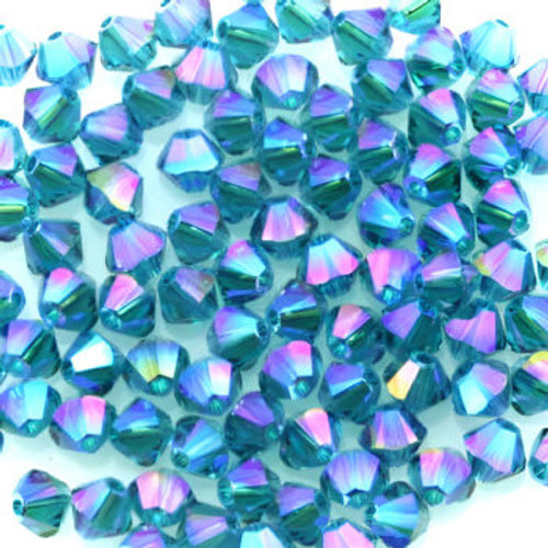 ELITE Eureka Crystal Bicone Bead 3mm BLUE ZIRCON SHIMMER 2X 5328