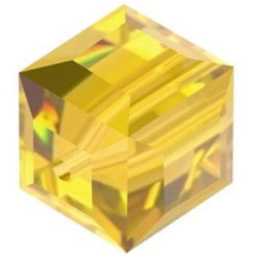 ELITE Eureka Crystal Faceted Cube Bead 8mm LIGHT TOPAZ 5601