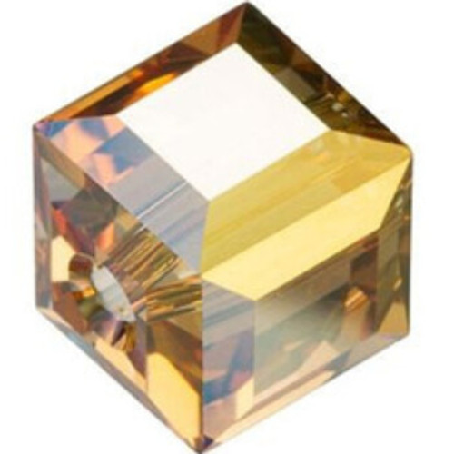 ELITE Eureka Crystal Faceted Cube Bead 4mm CRYSTAL METALLIC SUNSHINE 5601