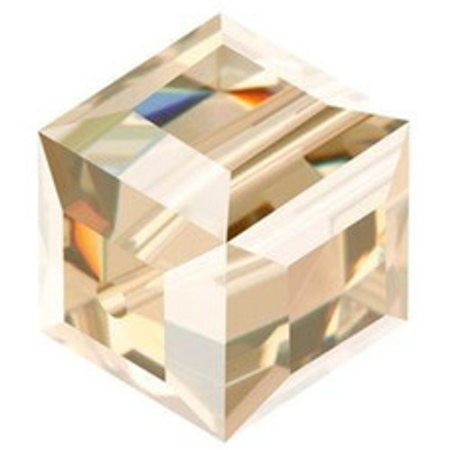 ELITE Eureka Crystal Faceted Cube Bead 8mm CRYSTAL GOLDEN SHADOW 5601