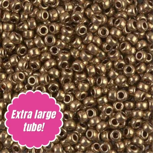 Caravan Beads - Miyuki - 8-457L: 8/0 Metallic Light Bronze Miyuki Seed Bead  #8-457L*