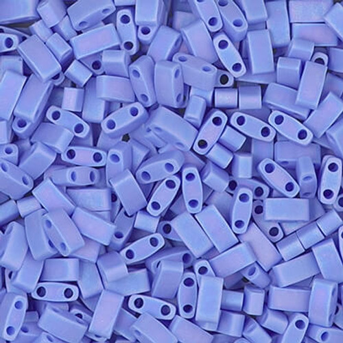 Miyuki HALF TILA 2-Hole Seed Beads 5x2.3mm MATTE OPAQUE PERIWINKLE AB (10 grams tube)