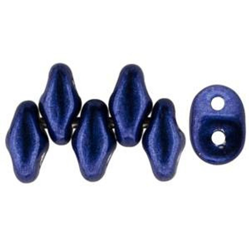 2-Hole SUPERDUO 2x5mm Czech Glass Seed Beads SATURATED METALLIC EVENING BLUE