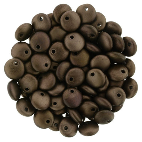 Czech Glass Lentil Beads MATTE DK BRONZE 6mm