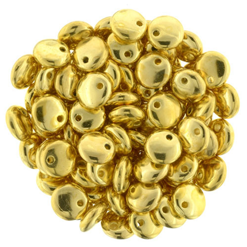Czech Glass Lentil Beads 24K GOLD PLATED 6mm