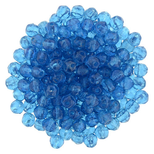 Czech Glass English Cut Beads CAPRI BLUE 3mm