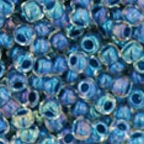 Toho ROUND 11/0 Seed Beads LUSTER CRYSTAL CAPRI BLUE LINED (2.5" tube)