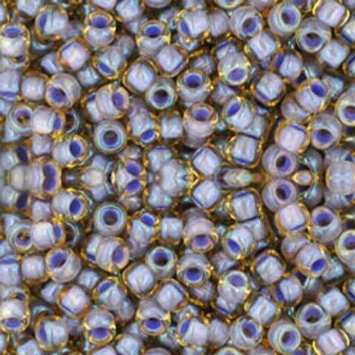 Toho ROUND 8/0 Seed Beads LIGHT TOPAZ OPAQUE LAVENDER LINED