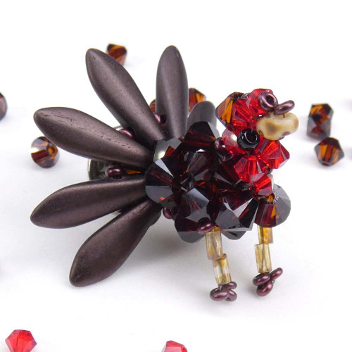 Carl the Turkey Beaded Figurine/Pin