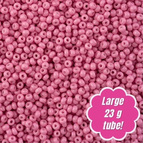 Preciosa Czech Seed Beads 11/0 BUBBLE GUM PINK CHALK DYED SOLGEL