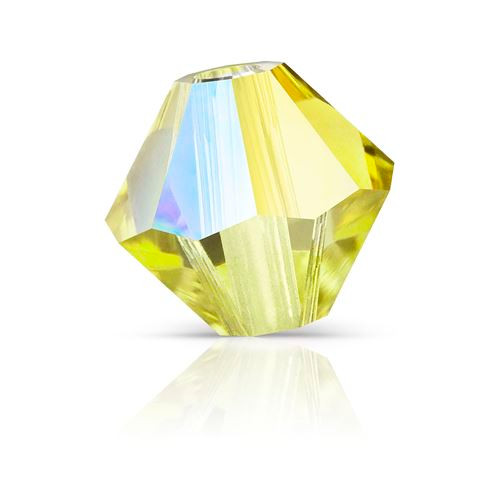 Preciosa Crystal Bicone Beads 4mm ACID YELLOW AB