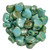 2-Hole GINKGO LEAF Czech Glass Beads  Blue Turquoise - Rembrandt