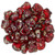 2-Hole GINKGO LEAF Czech Glass Beads  Siam Ruby - Rembrandt