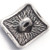 BUTTON- Fancy Filigree Square-Antique Silver Plated