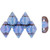 2-Hole GEMDUO Czech Glass Beads LUSTER TRANSPARENT DENIM BLUE