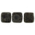 2-Hole TILE Beads 6mm MATTE JET PICASSO