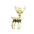 Charm-DEER-30x18mm Gold Plated