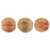 Czech Glass Melon Beads SUEDED GOLD RUBY
