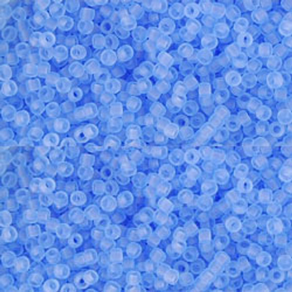 Toho ROUND 15/0 Seed Beads TRANSPARENT FROSTED LT. SAPPHIRE (2.5" tube)