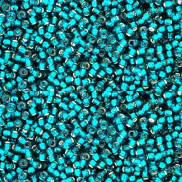 Toho ROUND 15/0 Seed Beads SILVER LINED TEAL (2.5" tube)