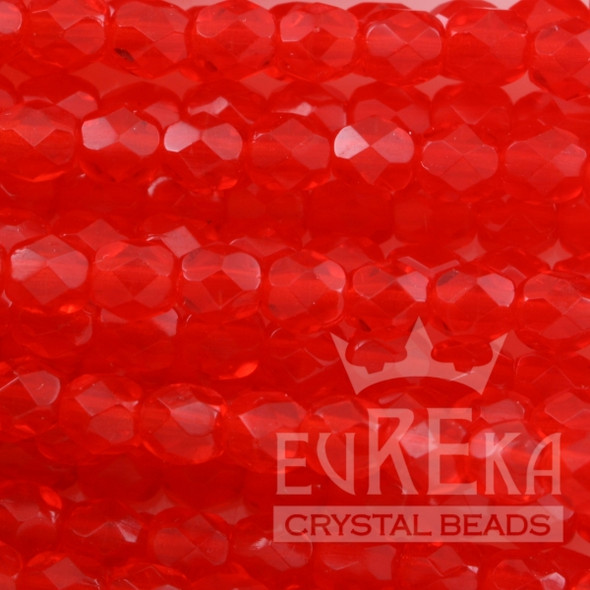 Firepolish 4mm Czech Glass Beads LIGHT SIAM (Strand of 50)