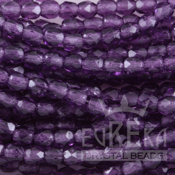 Firepolish 3mm Czech Glass Beads TANZANITE (Strand of 50)