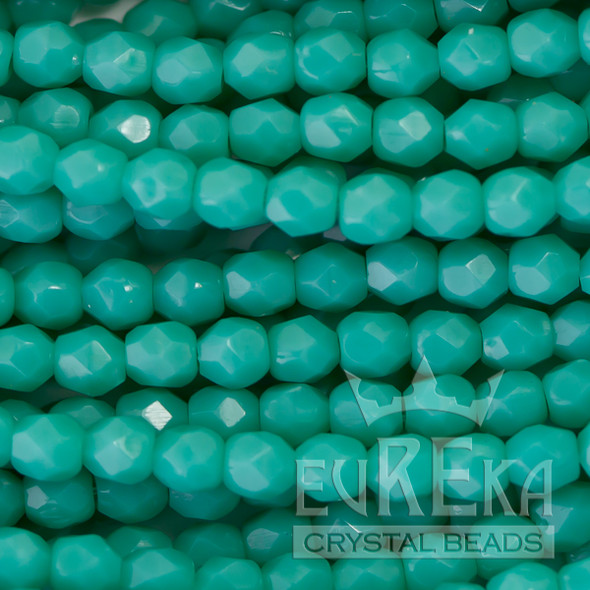 Firepolish 3mm Czech Glass Beads AZURE TURQUOISE (Strand of 50) Firepolish 3mm Czech Glass Beads AZURE TURQUOISE (Strand of 50)