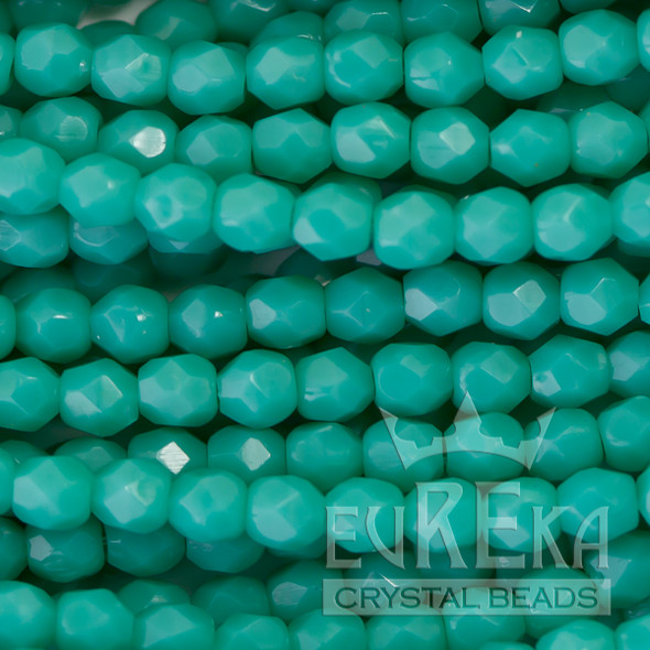 Firepolish 3mm Czech Glass Beads AZURE TURQUOISE (Strand of 50)