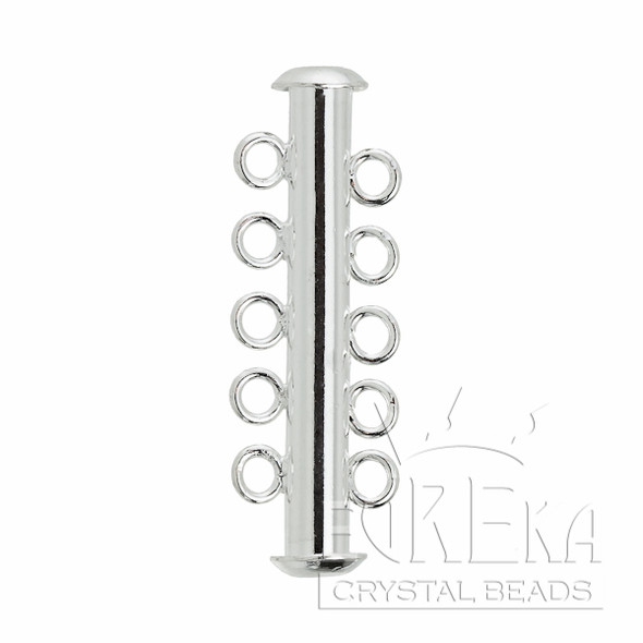 TUBE BAR Clasp 5-Strand 31mm  Silver Plated