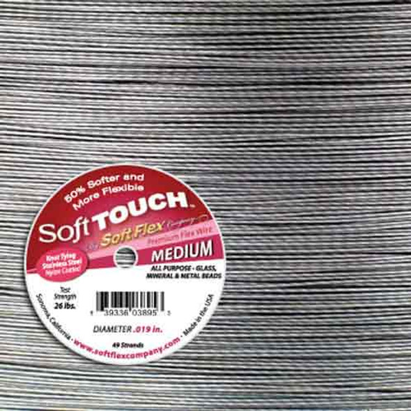 Soft Flex Soft Touch Satin Silver MEDIUM Beading Wire