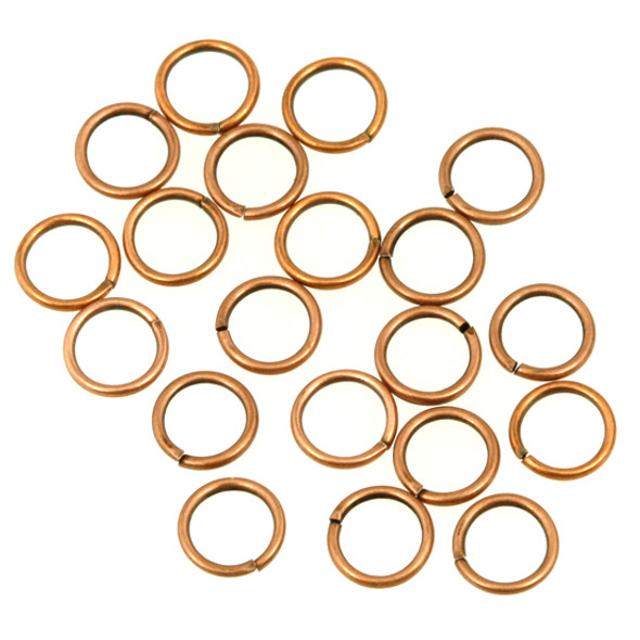 6mm Antique Copper Plated 18 gauge OPEN ROUND JUMP RINGS