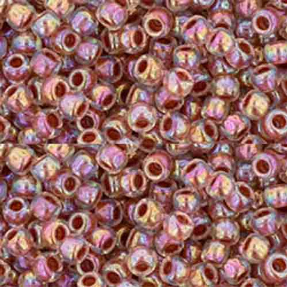 Toho ROUND 8/0 Seed Beads RAINBOW CRYSTAL SANDSTONE LINED (2.5" tube)
