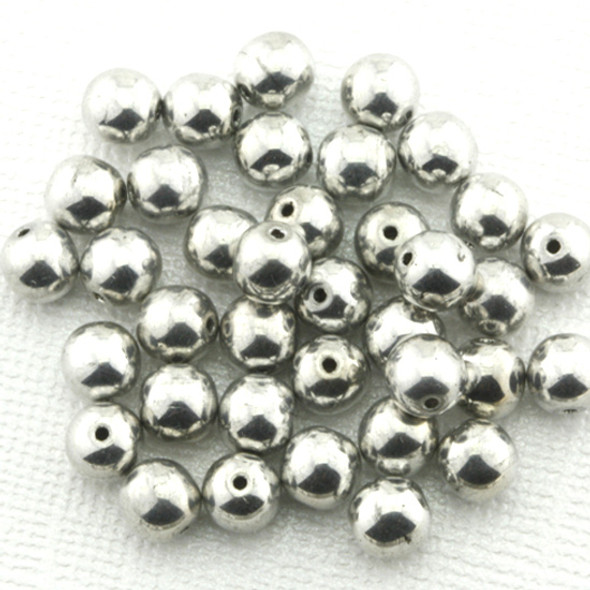 6mm Silver Druk Beads