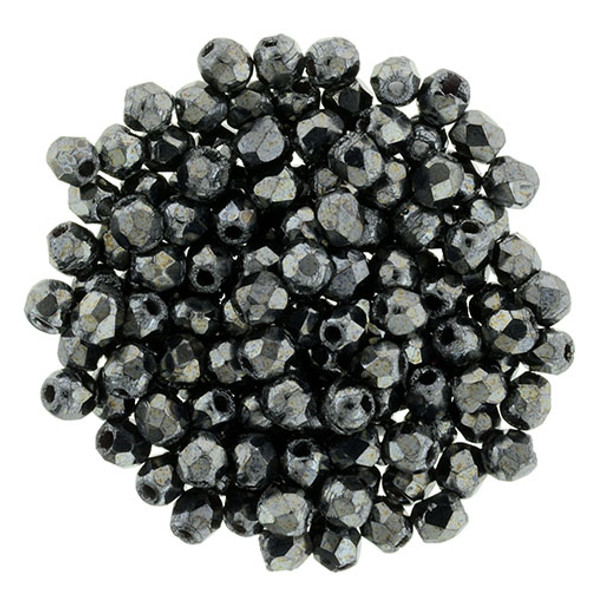2mm Firepolish Round HEMATITE Czech Glass Beads 2mm Firepolish Round HEMATITE Czech Glass Beads