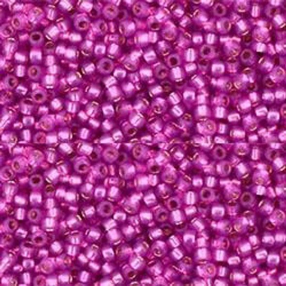 SIZE-15 #2107 SILVER LINED MILKY HOT PINK Toho Round Seed Beads