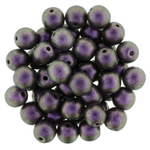 6mm Round Druk Beads BLACK CURRANT POLYCHROME