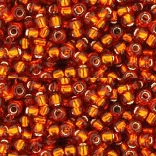 SIZE-11 #2208 BURNT ORANGE SILVER LINED Toho BEADS