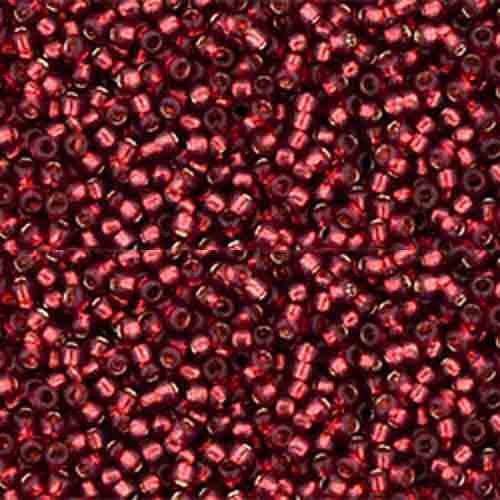 SIZE-15 #2113 MILKY POMEGRANATE SILVER LINED Toho