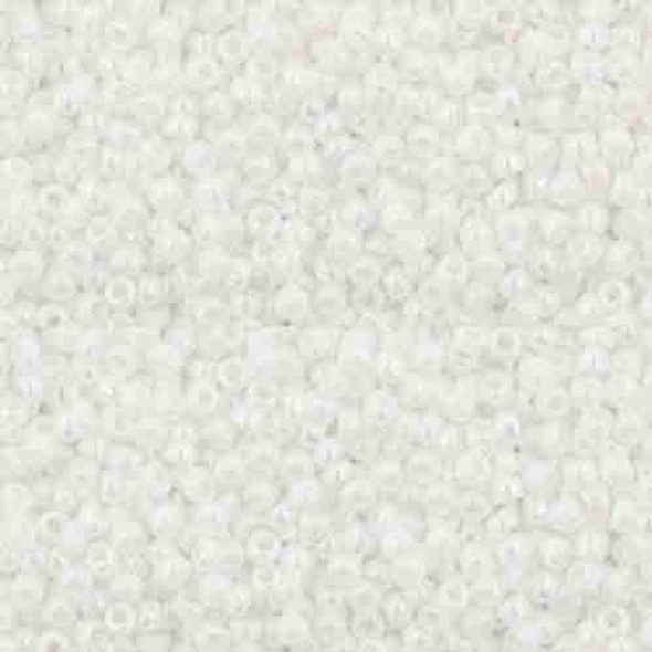 Toho ROUND 15/0 Seed Beads WHITE OPAQUE RAINBOW (2.5" tube)