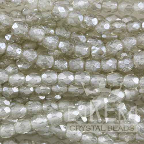 Round 4mm Firepolish Beads BLACK DIAMOND LUSTER