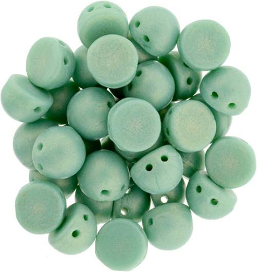2-Hole Cabochon Beads TURQUOISE GOLD SUEDED