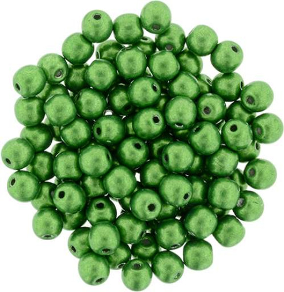 3mm Round Druk Beads KALE SATURATED METALLIC